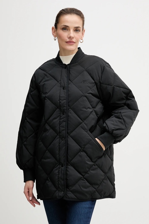 Calvin Klein Jeans kurtka puchowa kolor czarny przejściowa oversize LV147E518G - zdjęcie produktu nr 1