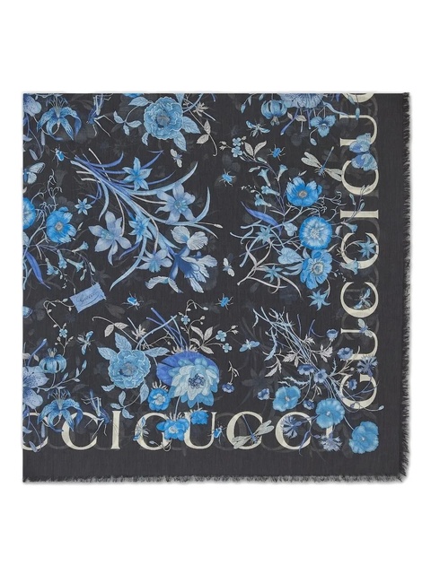 Gucci floral-print scarf - Blue - zdjęcie produktu nr 1