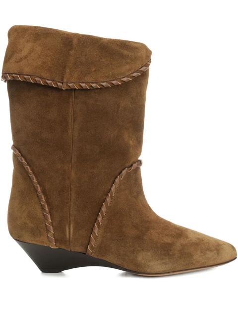 ISABEL MARANT 45mm braided-detail suede boots - Brown - zdjęcie produktu nr 1