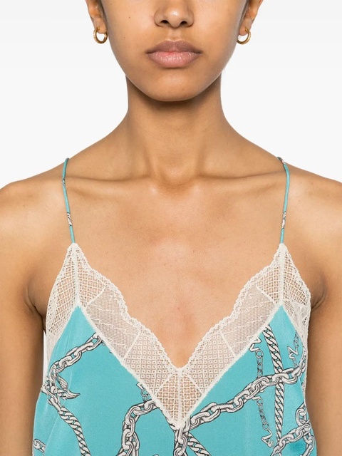 Zadig&Voltaire Christy logo-print silk top - Blue - zdjęcie produktu nr 2