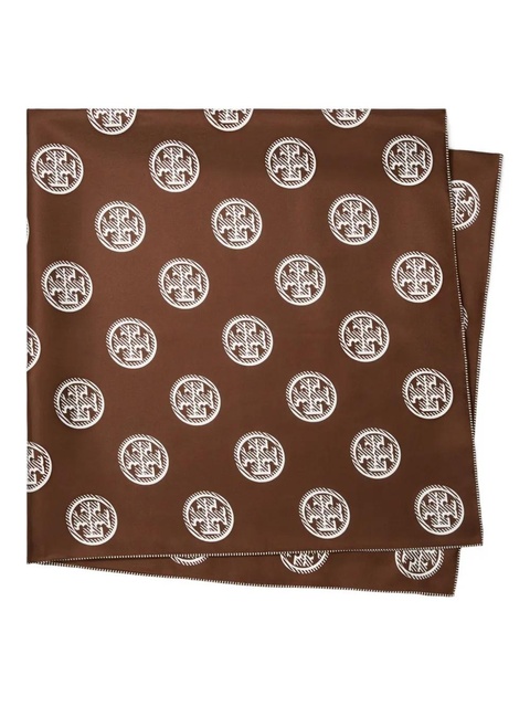 Tory Burch patterned silk pareo - Brown - zdjęcie produktu nr 1