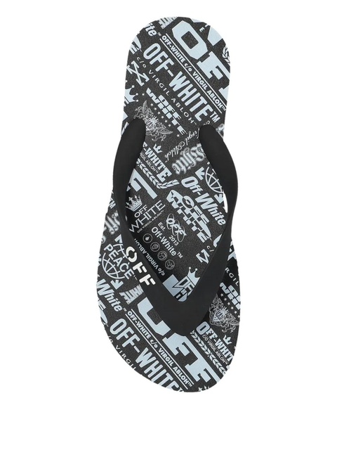 Off-White logo-print flip-flops - Black - zdjęcie produktu nr 2