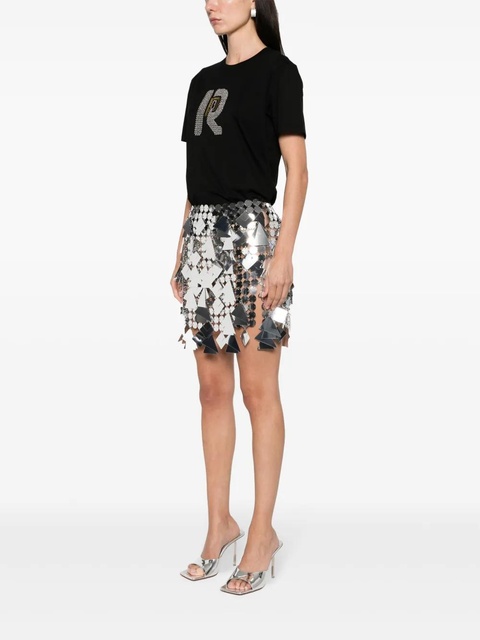 Rabanne bead-embellished cotton T-shirt - Black - zdjęcie produktu nr 2