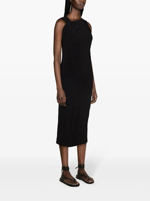 Sportmax asymmetric-neck sleeveless midi dress - Black - zdjęcie produktu nr 2
