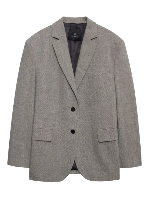 ANINE BING herringbone two-button blazer - Grey - zdjęcie produktu nr 1