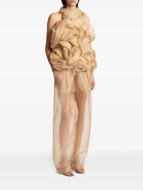 KHAITE Welles ruffled top - Neutrals - zdjęcie produktu nr 2