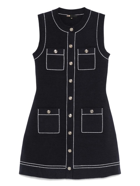 Maje contrast-stitch mini dress - Blue - zdjęcie produktu nr 1