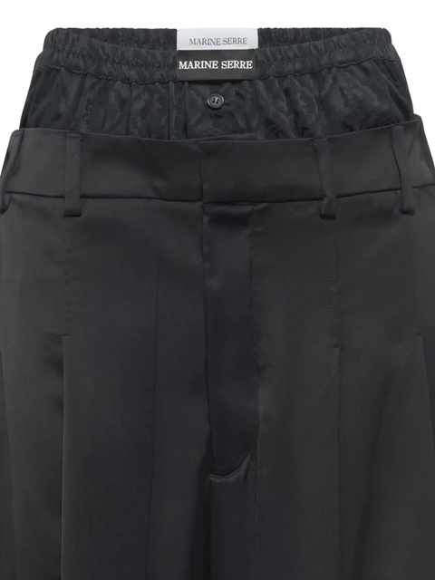 Marine Serre boxer-waist tailored shorts - Black - zdjęcie produktu nr 2