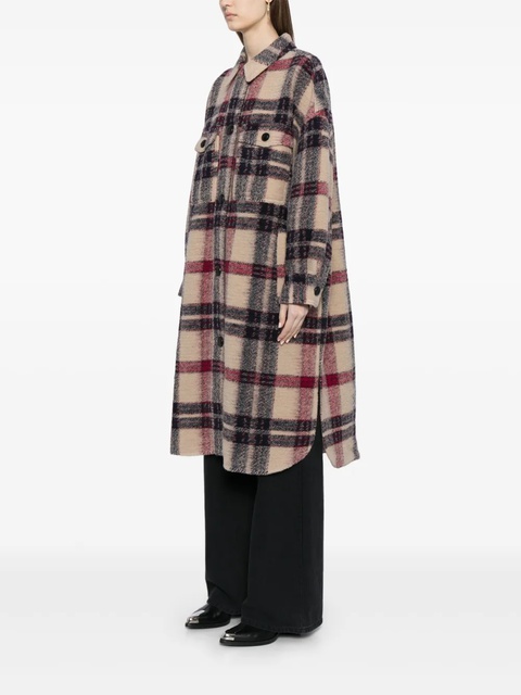 ISABEL MARANT check-print blanket coat - Brown - zdjęcie produktu nr 2
