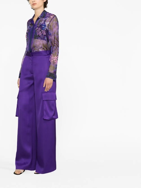 Versace floral-print silk blouse - Black - zdjęcie produktu nr 2