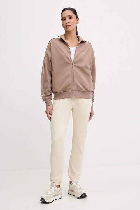 Guess bluza OCTAVIA damska kolor beżowy z kapturem z aplikacją V5BQ15 KCX22 - zdjęcie produktu nr 2