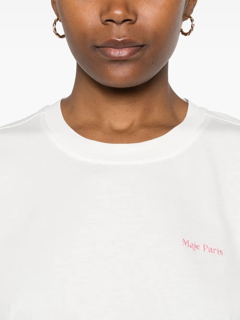 Maje embroidered-logo T-shirt - White - zdjęcie produktu nr 2