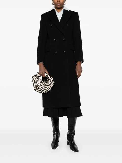 SANDRO wool-blend double-breasted coat - Black - zdjęcie produktu nr 2