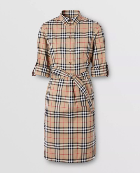 BURBERRY - Bawełniana sukienka w kratkę - zdjęcie produktu nr 1