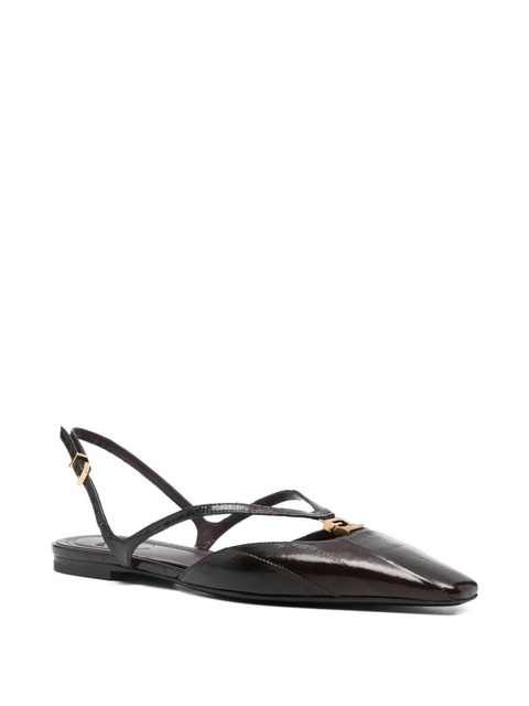 FENDI logo-plaque flap pumps - Brown - zdjęcie produktu nr 2