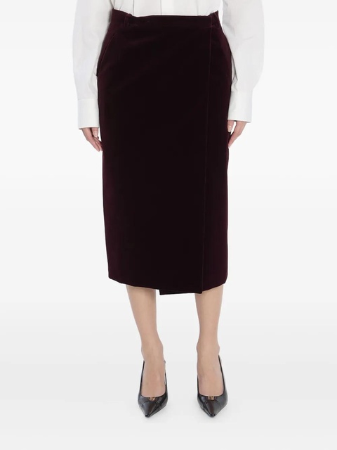 Saint Laurent velvet midi skirt - Red - zdjęcie produktu nr 1