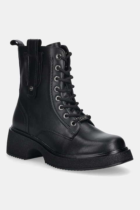 GOE workery skórzane damskie kolor czarny na słupku lekko ocieplone SS2N4125 BLACK - zdjęcie produktu nr 1