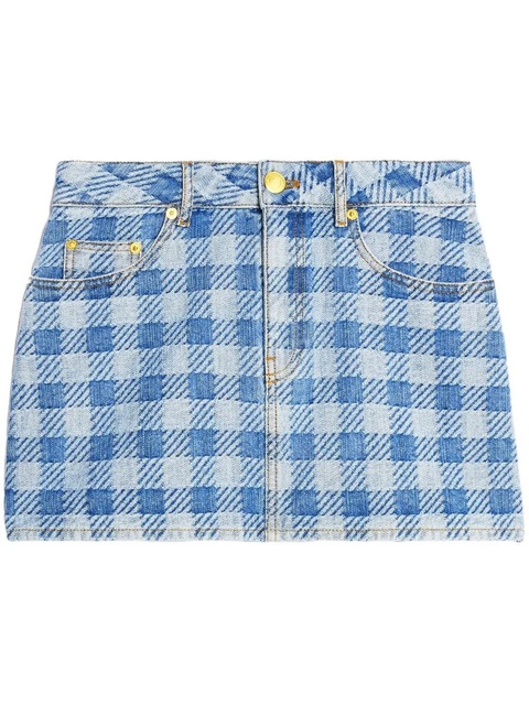 AMI Paris checked denim miniskirt - Blue - zdjęcie produktu nr 1
