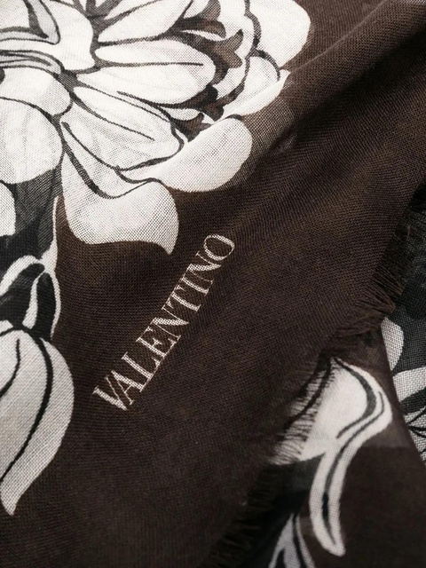 Valentino Garavani floral-print scarf - Brown - zdjęcie produktu nr 2
