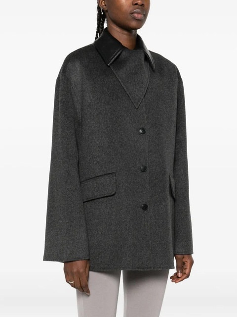 Nanushka contrast-collar wool jacket - Grey - zdjęcie produktu nr 2