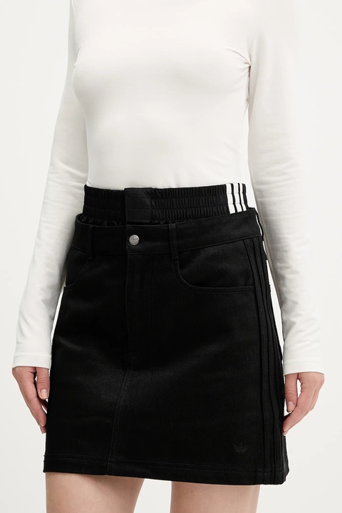 adidas Originals spódnica jeansowa FB Utility kolor czarny mini prosta JX7593 - zdjęcie produktu nr 1
