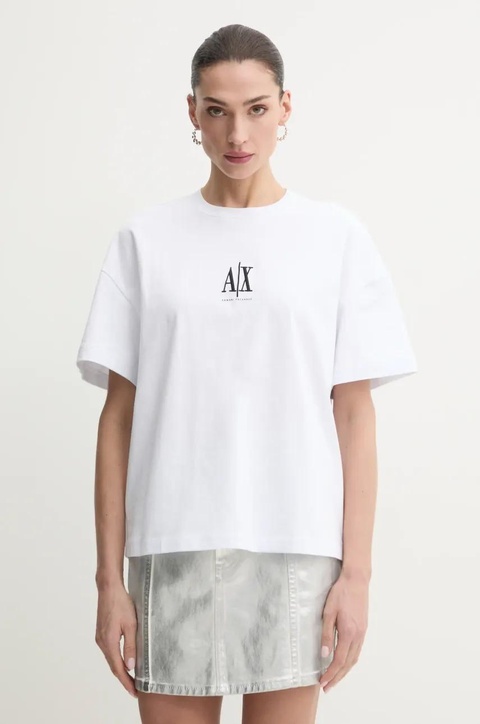 Armani Exchange t-shirt bawełniany damski kolor biały XW001182 AF15085 - zdjęcie produktu nr 1