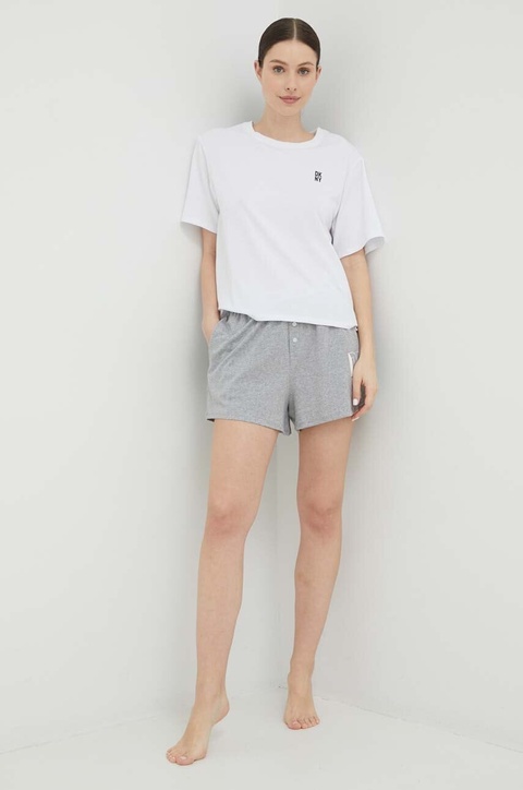 Dkny piżama damska kolor szary - zdjęcie produktu nr 1