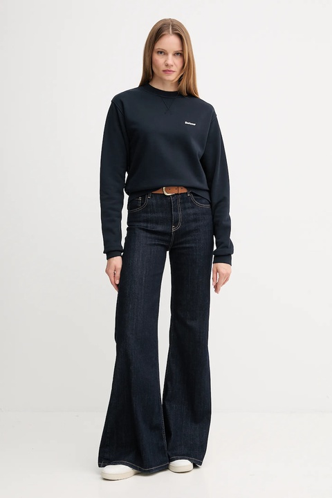 Barbour bluza bawełniana damska kolor granatowy gładka LOL0623 - zdjęcie produktu nr 2