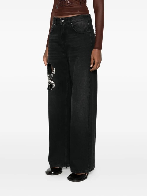 AREA crystal-embellished jeans - Black - zdjęcie produktu nr 1