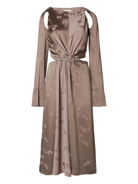 Tory Burch twisted cutout dress - Brown - zdjęcie produktu nr 1