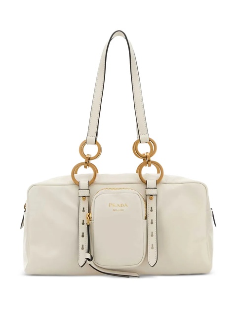 Prada ring-detail leather shoulder bag - White - zdjęcie produktu nr 1
