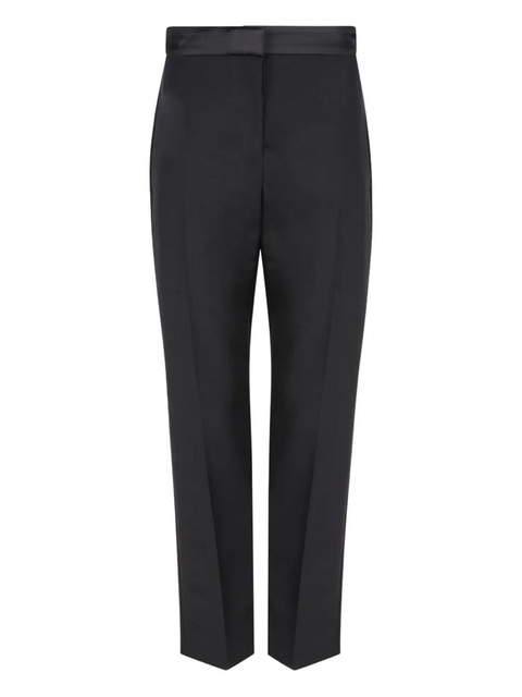 Alexander McQueen satin-waistband wool trousers - Black - zdjęcie produktu nr 1
