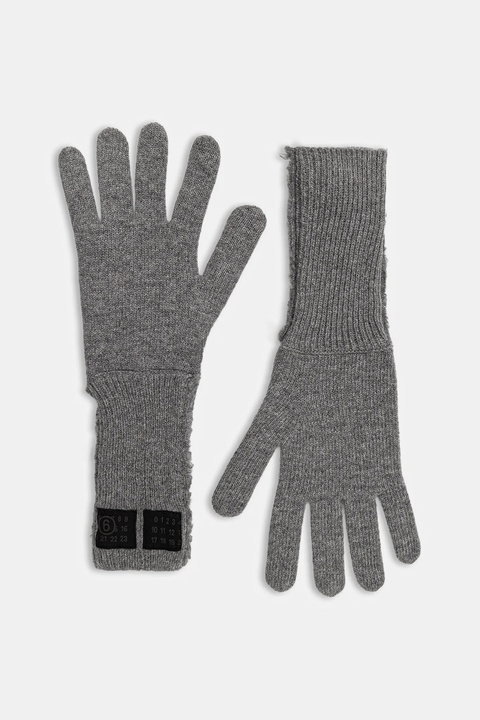 MM6 Maison Margiela rękawiczki z dodatkiem wełny damskie kolor szary S62TS0078.M13198.854 - zdjęcie produktu nr 1