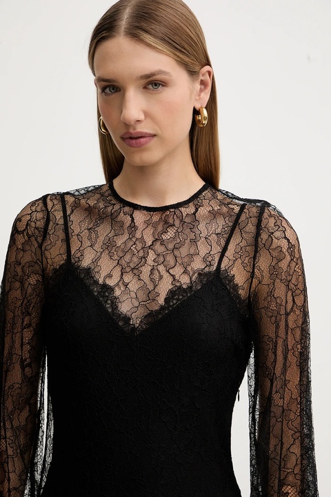 Twinset sukienka kolor czarny maxi prosta 252TT2261 - zdjęcie produktu nr 2