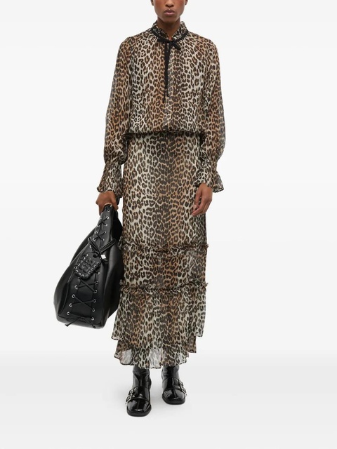 GANNI leopard-print blouse - Neutrals - zdjęcie produktu nr 2