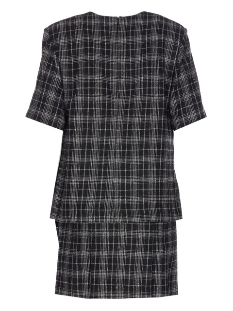 PINKO check-pattern belted mini dress - Black - zdjęcie produktu nr 2
