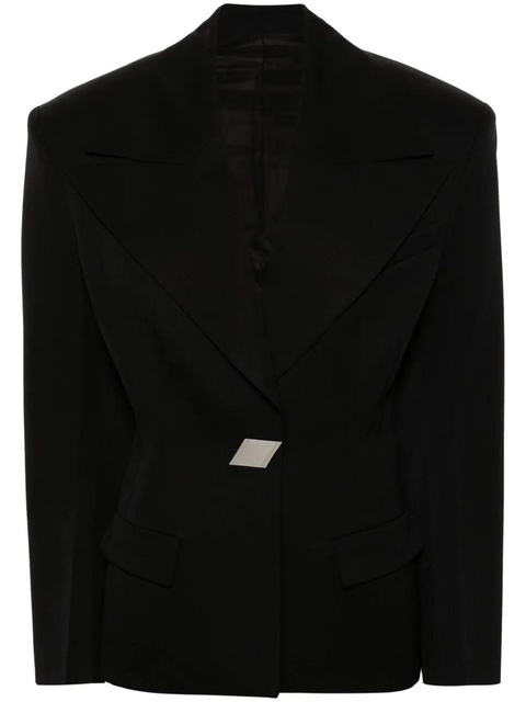 The Attico single-breasted maxi-shoulders blazer - Black - zdjęcie produktu nr 1