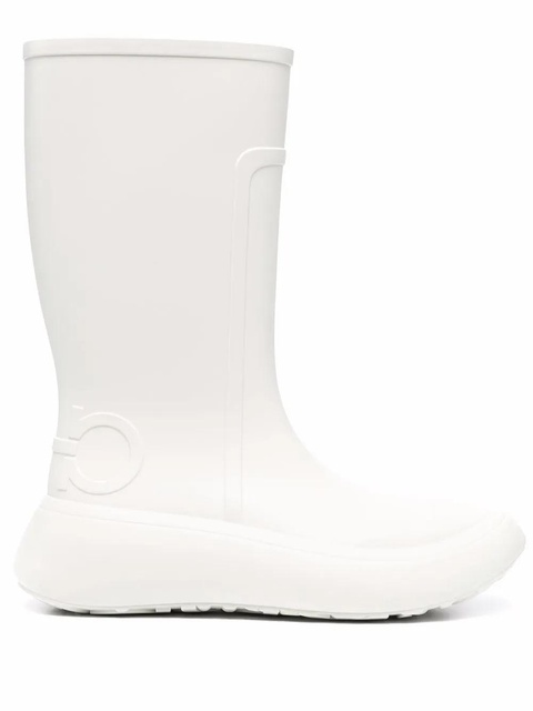 Ferragamo logo-embossed chunky rain boots - White - zdjęcie produktu nr 1