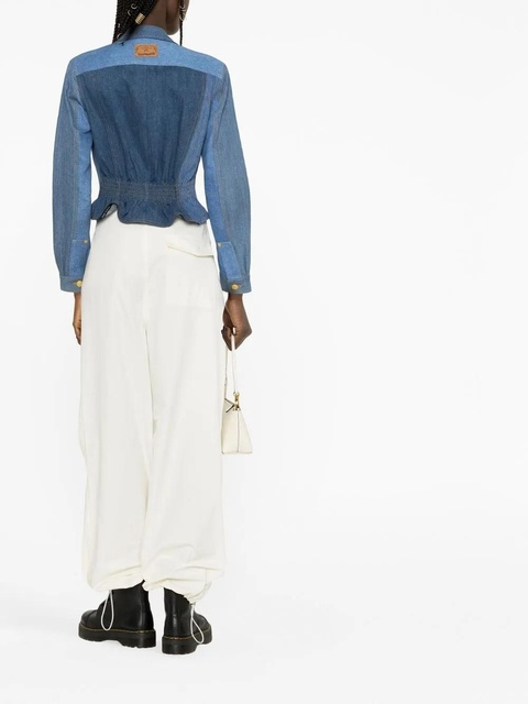 Marine Serre panelled denim jacket - Blue - zdjęcie produktu nr 2