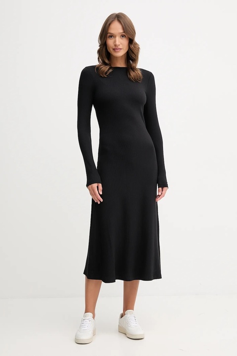 Tommy Hilfiger sukienka kolor czarny midi rozkloszowana WW0WW47066 - zdjęcie produktu nr 1