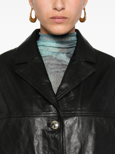 Maje single-breasted leather blazer - Black - zdjęcie produktu nr 2