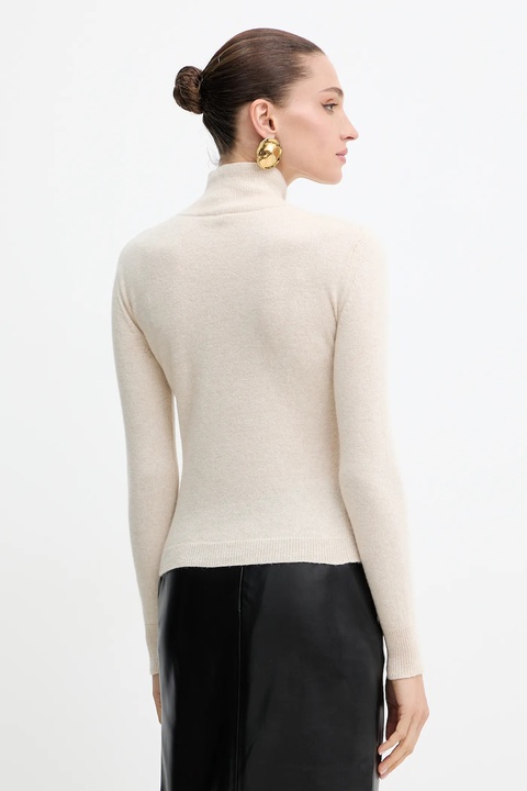 Marella sweter Emme by Marella damski kolor beżowy lekki z golfem 2525366201200 - zdjęcie produktu nr 2