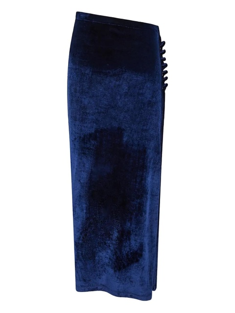 Rabanne ruched velvet midi skirt - P432 BLUE - zdjęcie produktu nr 2