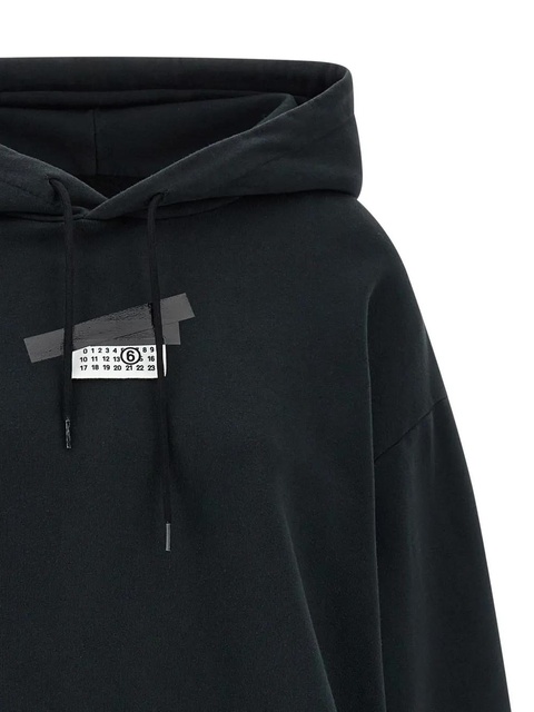 MM6 Maison Margiela gauze frayed hoodie - Black - zdjęcie produktu nr 1