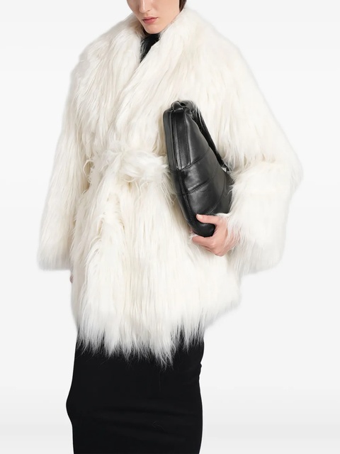 ENTIRE STUDIOS belted faux-fur coat - White - zdjęcie produktu nr 1