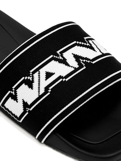 Alexander Wang logo-strap slides - Black - zdjęcie produktu nr 2