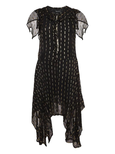 Zadig&Voltaire pre-owned metallic-stripe asymmetric dress - Black - zdjęcie produktu nr 1