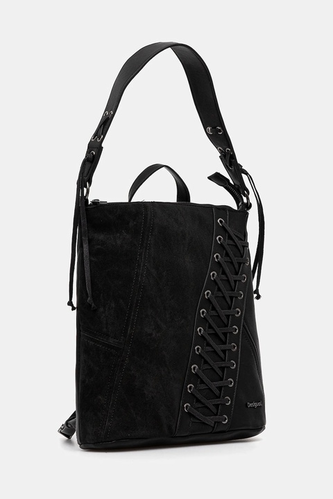 Desigual plecak BLACK PATCH TANGO P damski kolor czarny mały z aplikacją 25WAKP12 - zdjęcie produktu nr 2