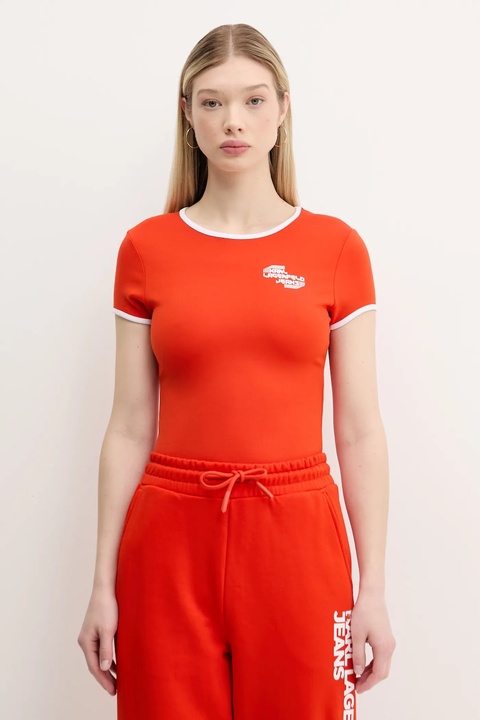 Karl Lagerfeld Jeans t-shirt damski kolor pomarańczowy A2W17098 - zdjęcie produktu nr 1