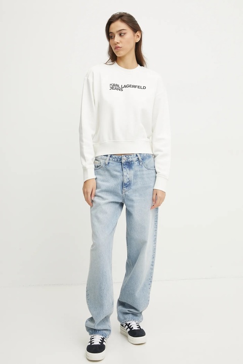 Karl Lagerfeld Jeans bluza damska kolor biały z nadrukiem A1W20005 - zdjęcie produktu nr 2